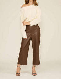 LUCY PARIS Karen Faux Leather Pants in brown - women's pants