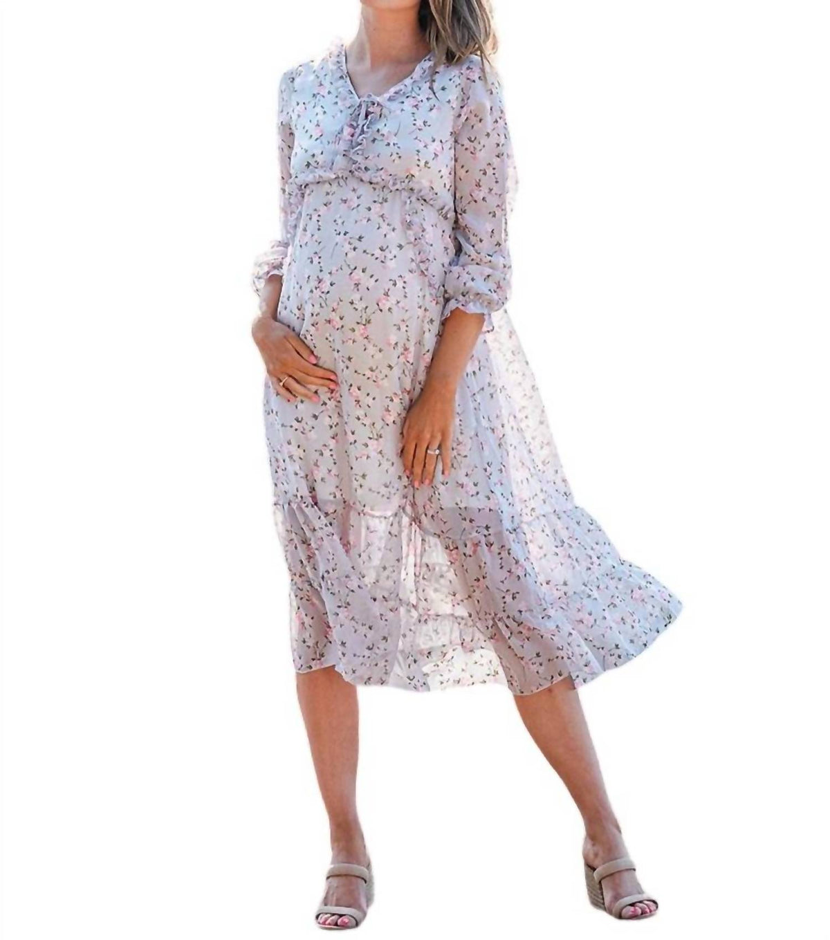 Liv Maternity - Floral Chiffon Dress