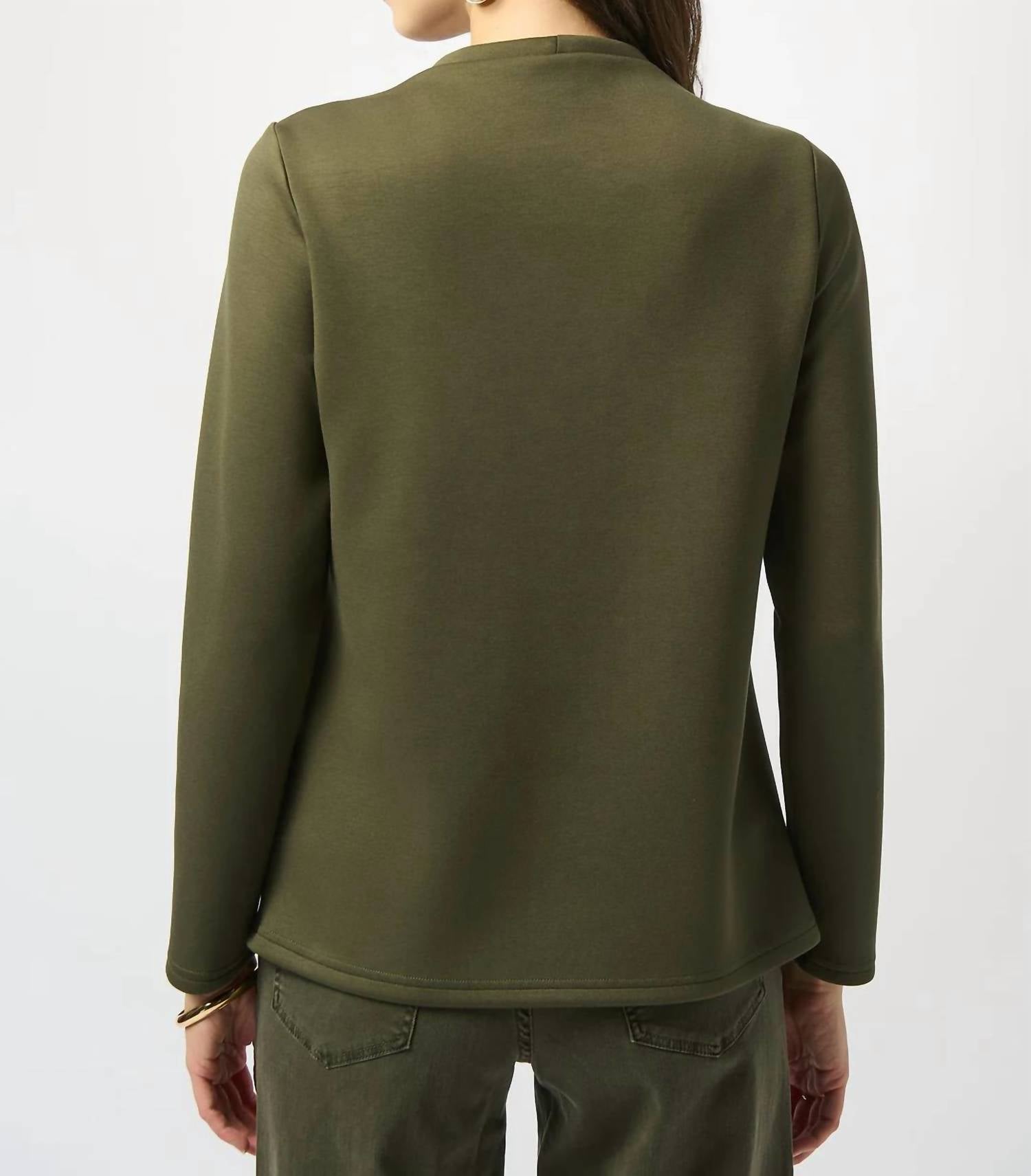 Joseph Ribkoff - Asymmetrical V-neck Button Front Jacket