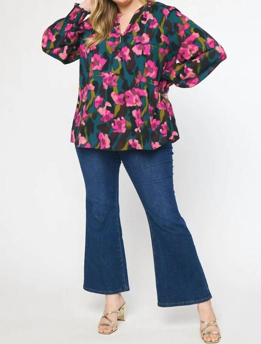 Entro - Floral Print Top - PLUS