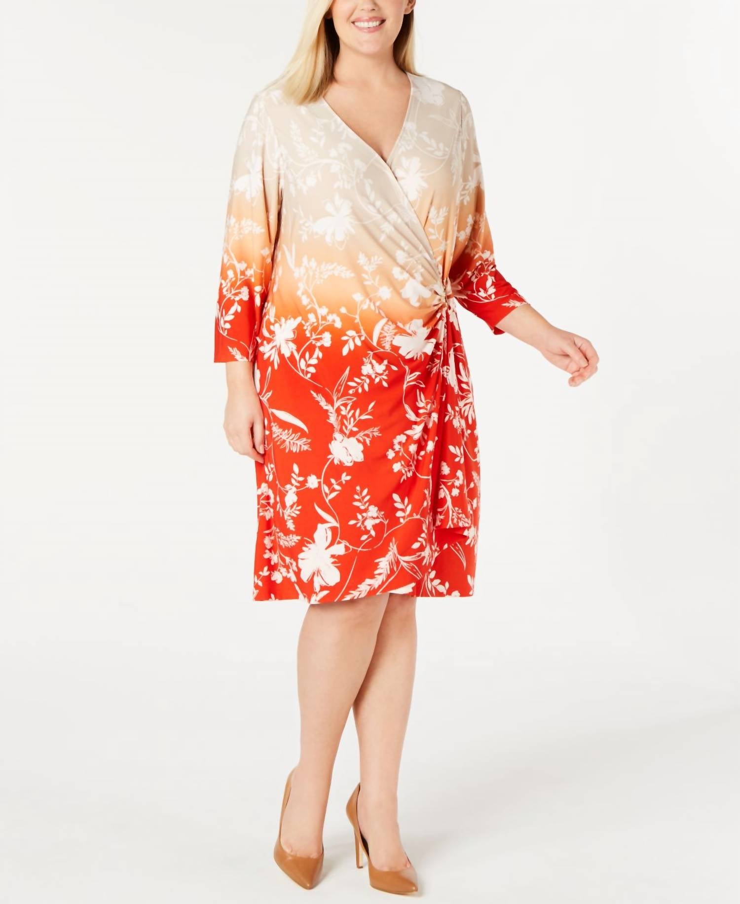 Calvin Klein - Ring Trim Side Ruched Dress - Plus