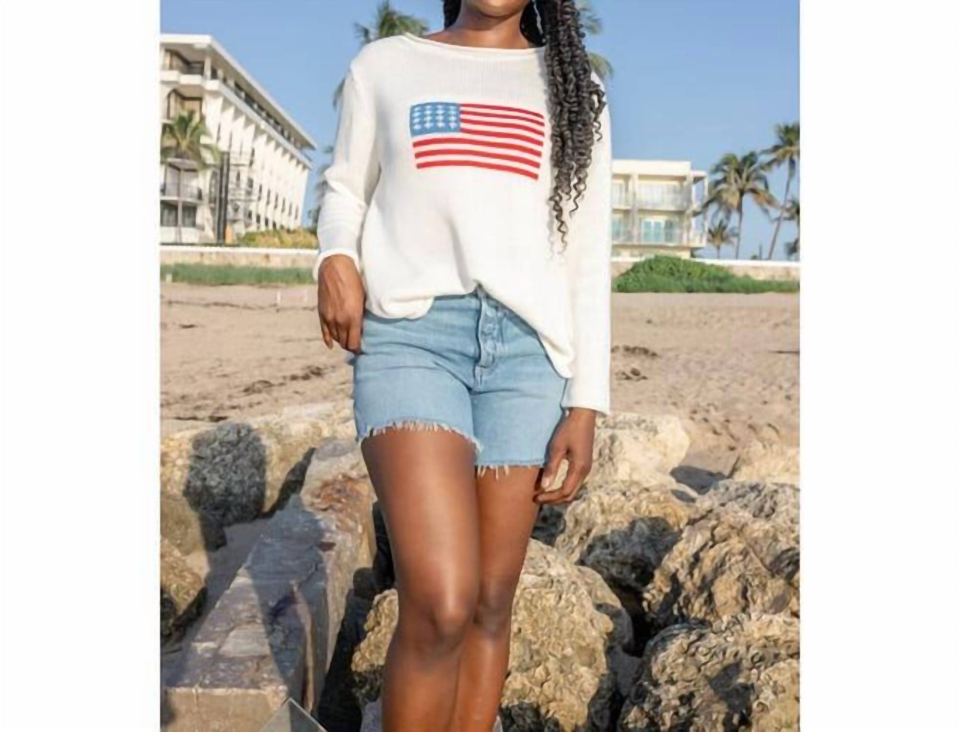 Ellsworth + Ivey - Women's American Flag Mid-weight Sweater