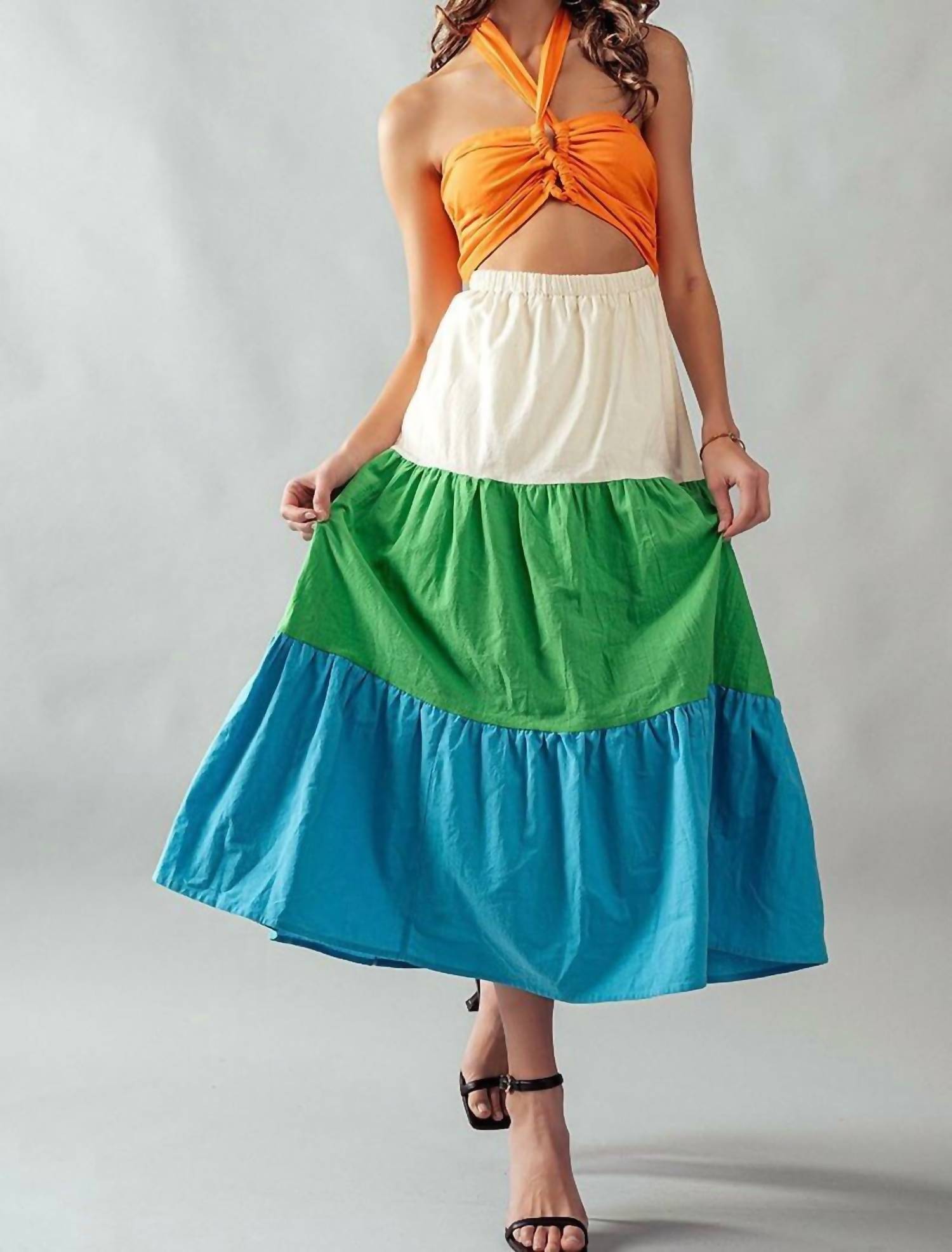 Akaiv - Saddle Color Block Dress