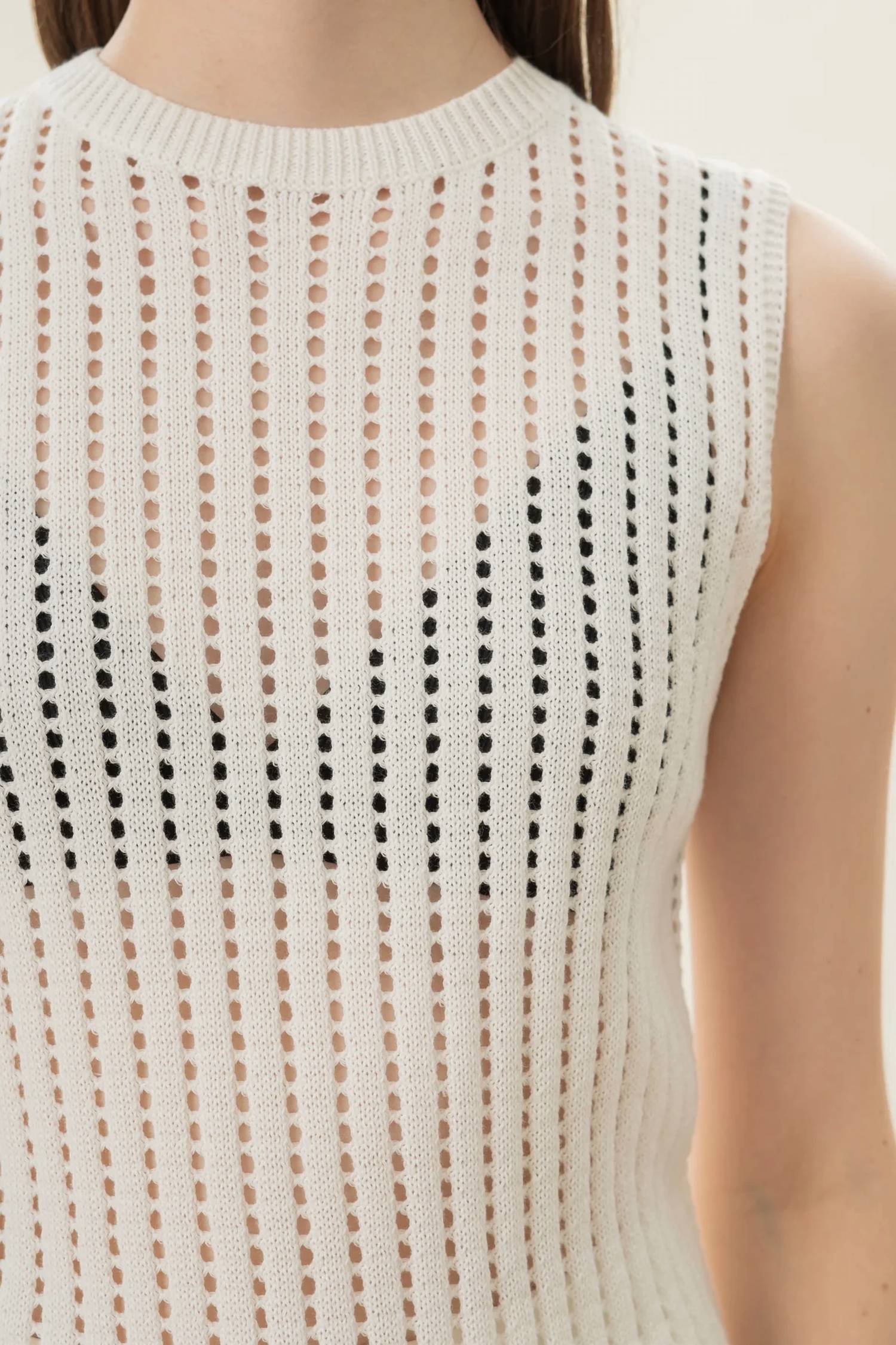 Elan - Open Knit Sleeveless Top