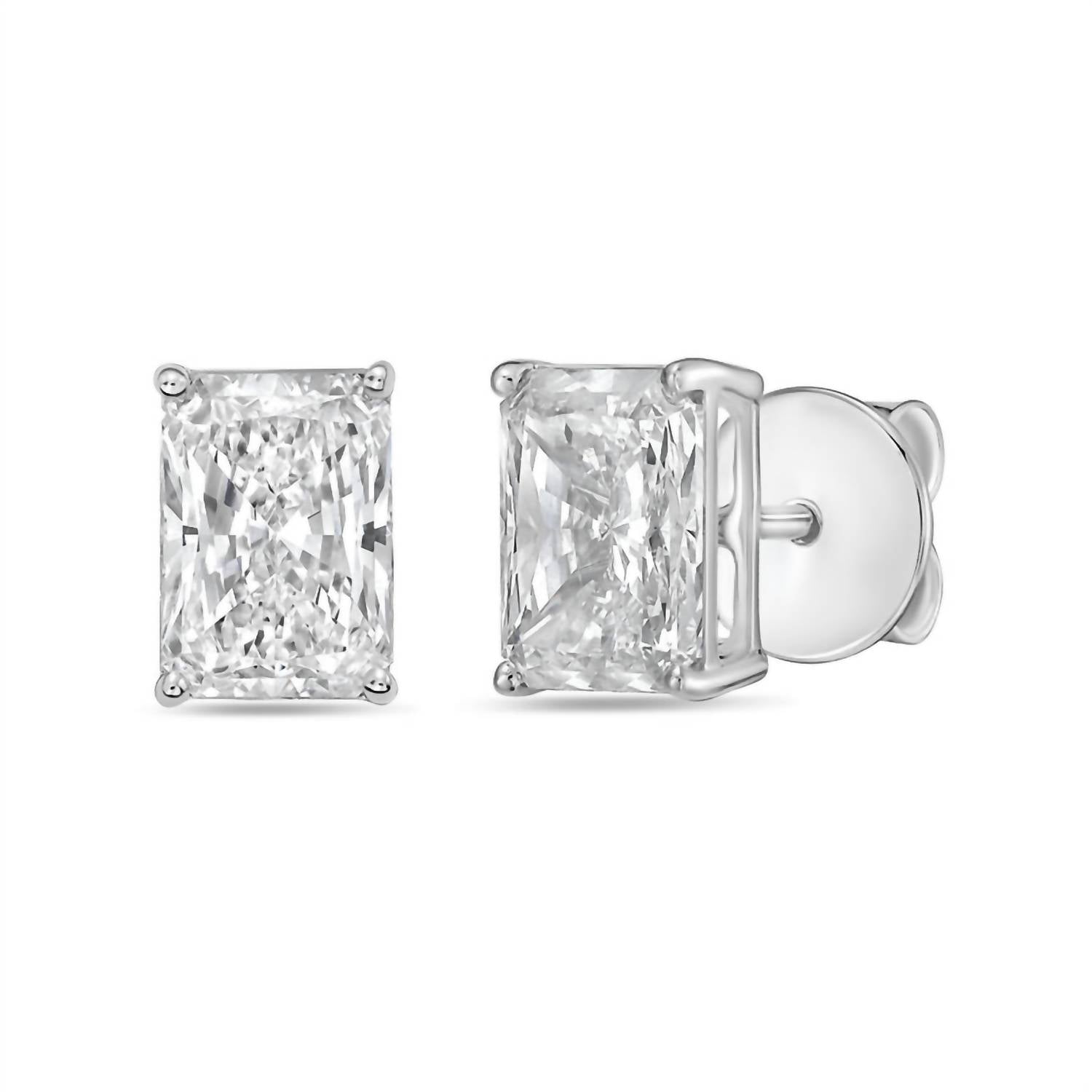 Diana M Jewels - Women's Radiant Lab-grown Diamond Stud Earrings (6.00 Tcw) - Elegant