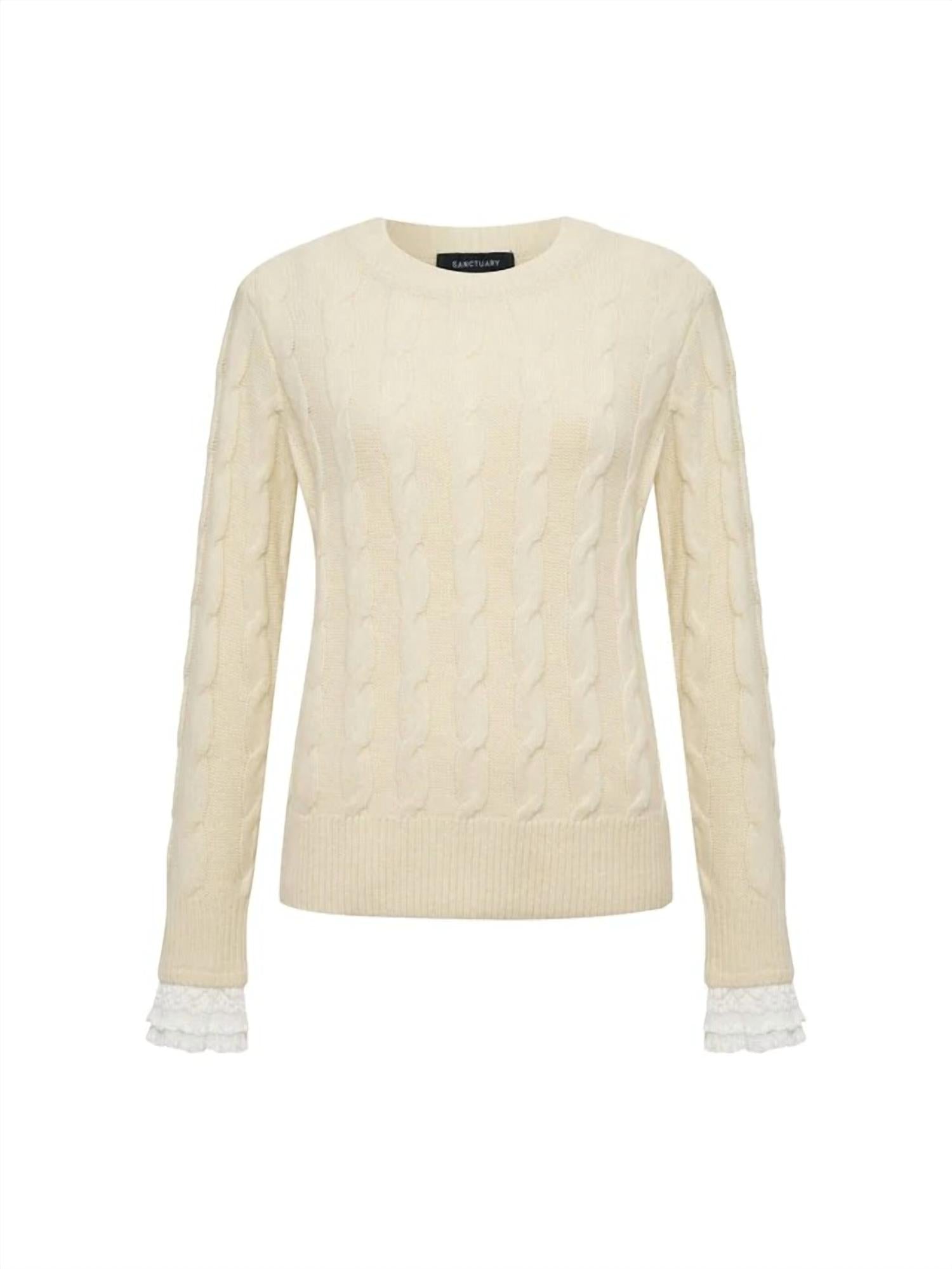 Sanctuary One In A Million Crew Sweater in a million crew sweater in vanilla - women's sweater - view 6
