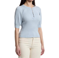 Lilla P - Elbow Sleeve Henley Sweater