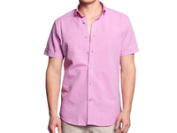 Eight X - Confuchsia Seersucker Short Sleeve Button Down Shirt