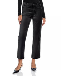 FRAME Le Sleek Straight Velveteen Jeans in green smoke - women's jeans