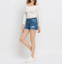 Vervet By Flying Monkey - High Rise Distressed Shorts