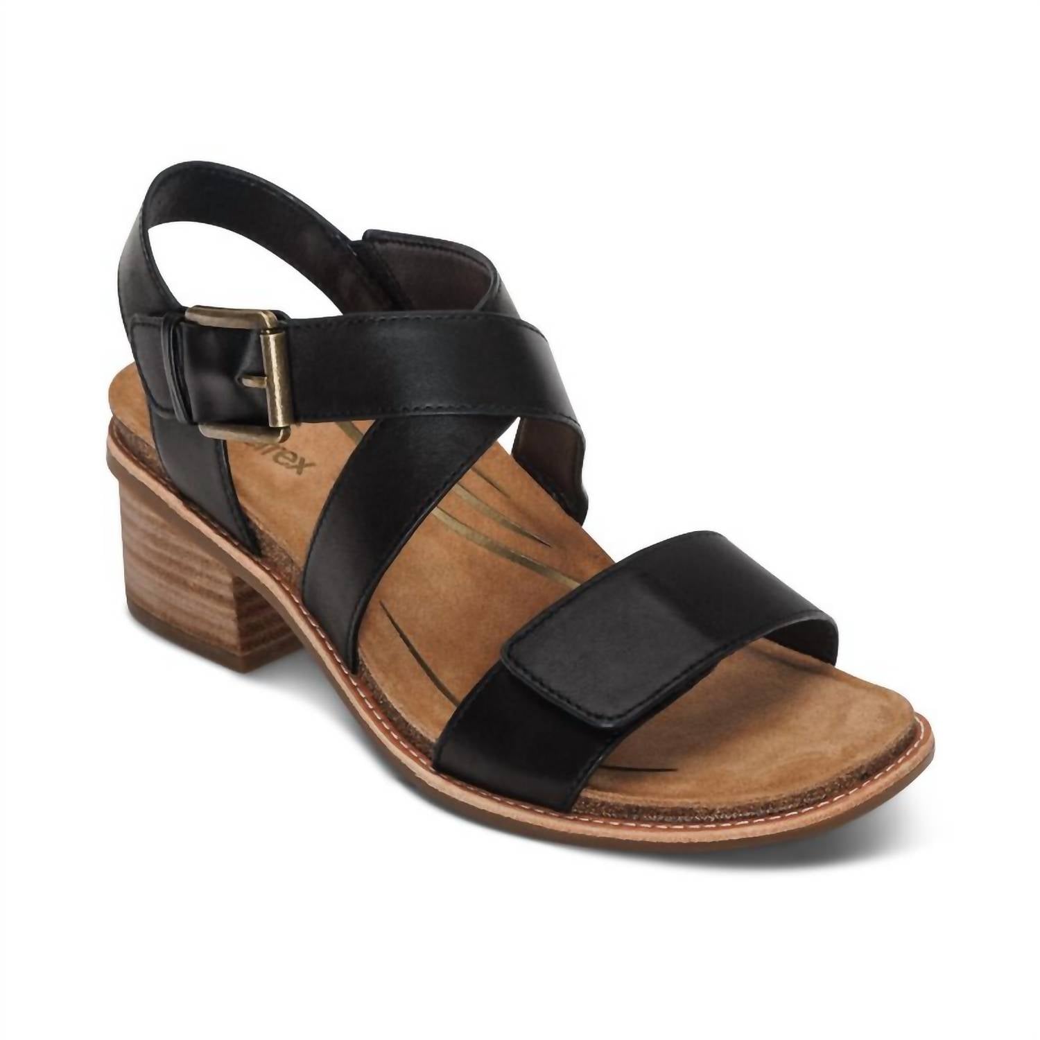 Aetrex - Women's Kristin Adjustable Cross Strap Low Heel Sandals