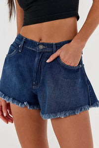 Free People Sparks Fly Denim Shorts in blue - women's shorts - alternate view