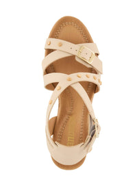 Andrea Women's Casual Wedge Sandal in beige - women's sandal - alternate view