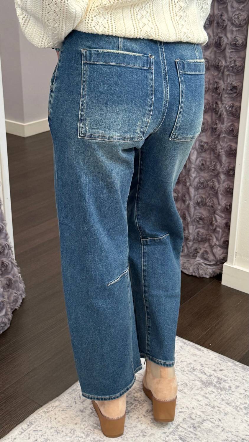DEAR JOHN DENIM Lasso Barrel Leg Jeans in blue mix - women's jeans - view 4