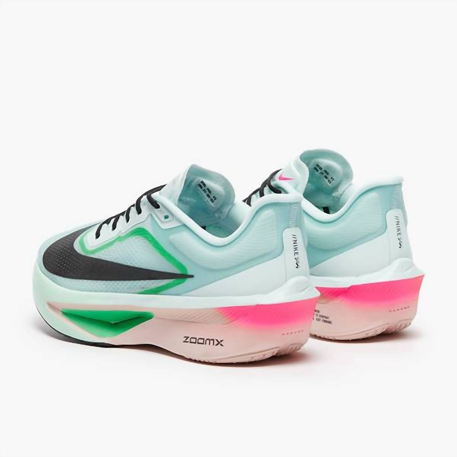 NIKE Women's Zoom Fly 6 Shoes in glacier ice black hyper pink - women's shoe - alternate view