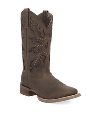 DAN POST. Women's Lonestar Lace Leather Boot in brown - women's shoe - detail view