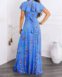 Surelymine - Paisley On Or Off-shoulder Maxi Dress