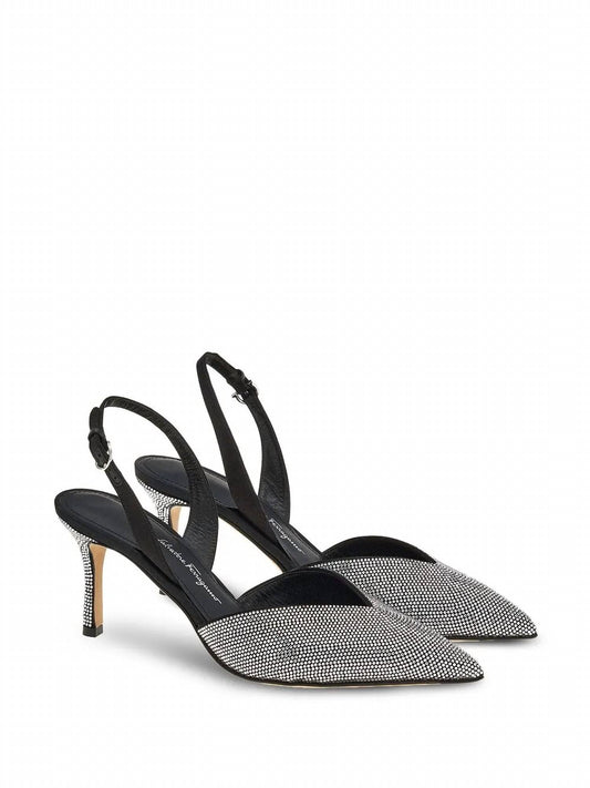Salvatore Ferragamo - Women's Crystal Embellished Slingback Pumps