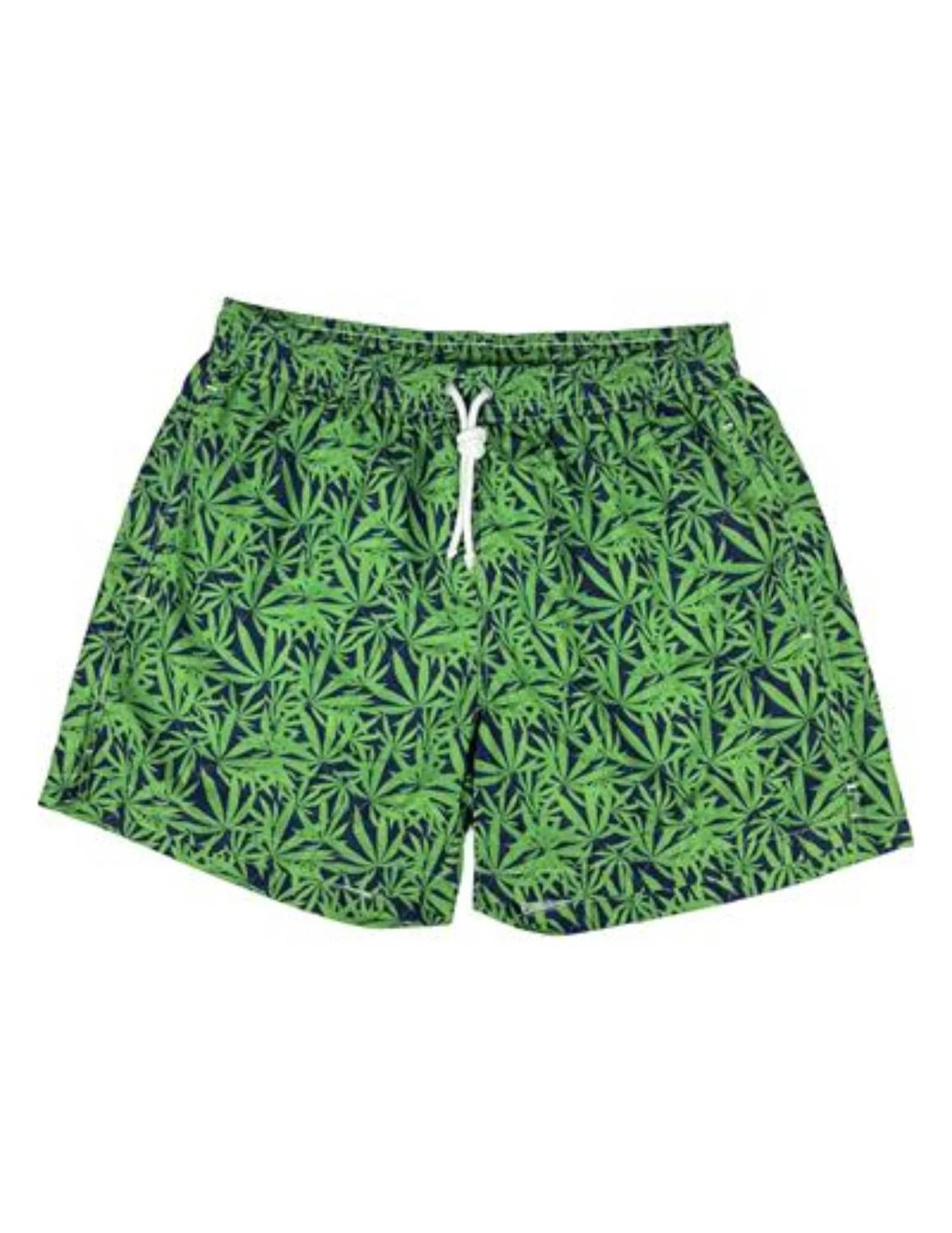 Calabrese 1924 - Leaf Print Swim Trunks