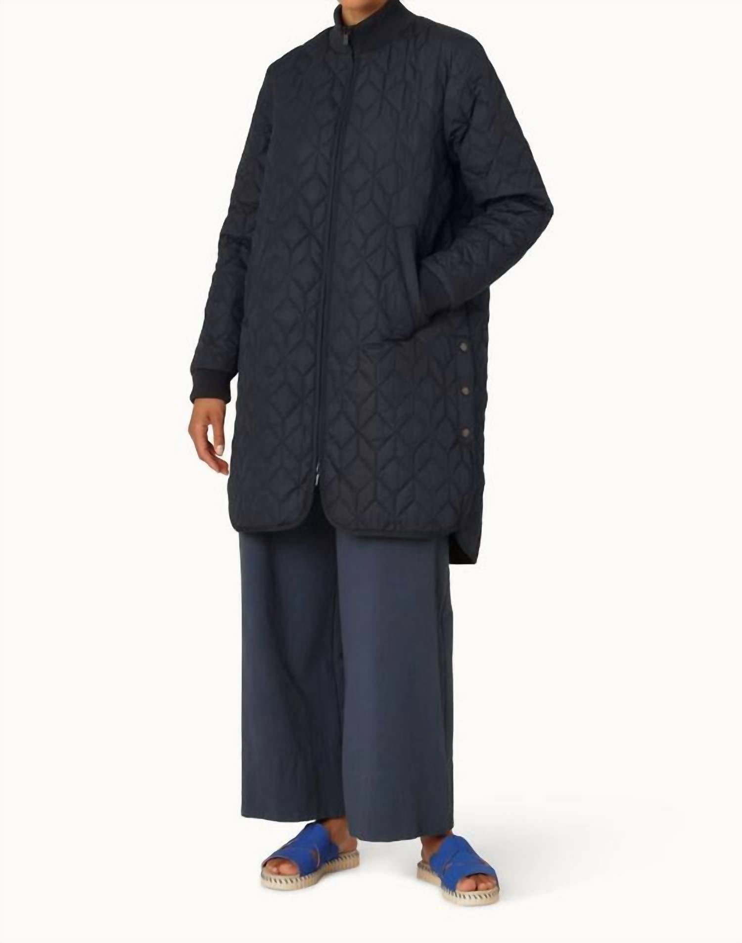 Ilse Jacobsen Padded Quilt Coat in dark indigo - women's jacket