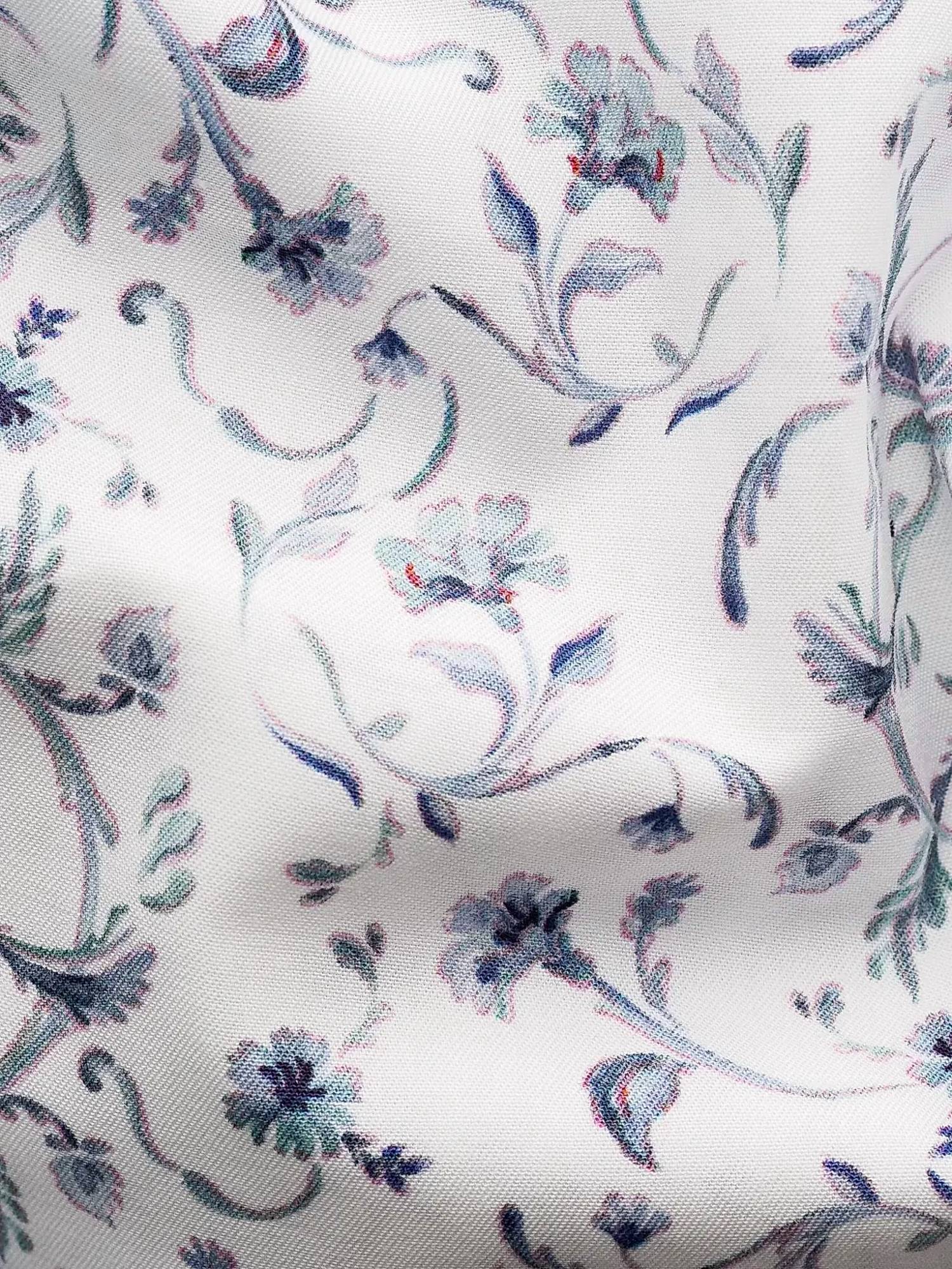 Eton Men’s Floral Organic Cotton Dress Shirt in white - men's shirt - alternate view