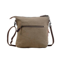 Myra Bags Women's Sweet Orange Crossbody Bag in grey cowhide - women's bag - alternate view