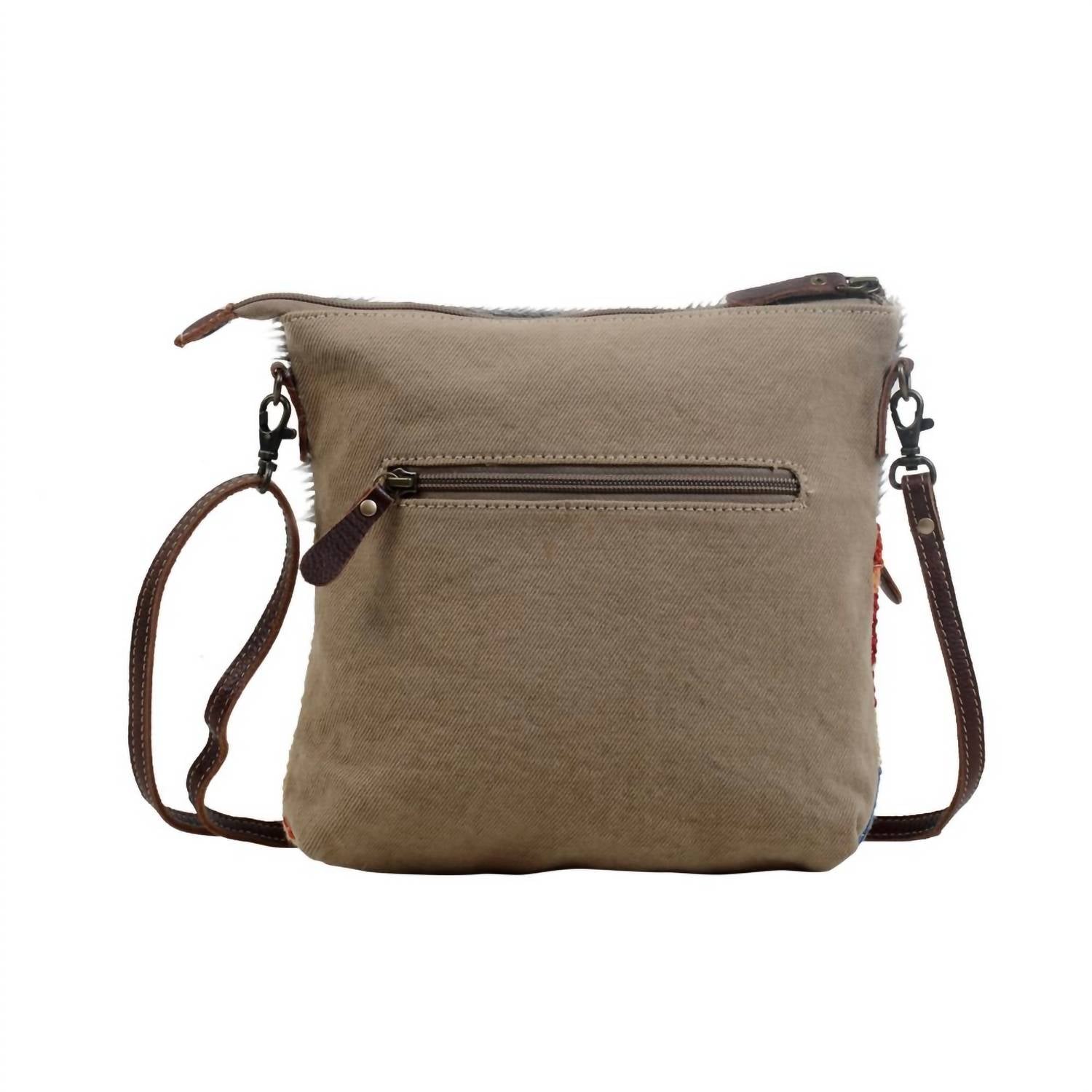 Myra Bags Women's Sweet Orange Crossbody Bag in grey cowhide - women's bag - alternate view