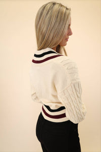 STEVE MADDEN Addison Sweater Top in cream - women's sweater - detail view