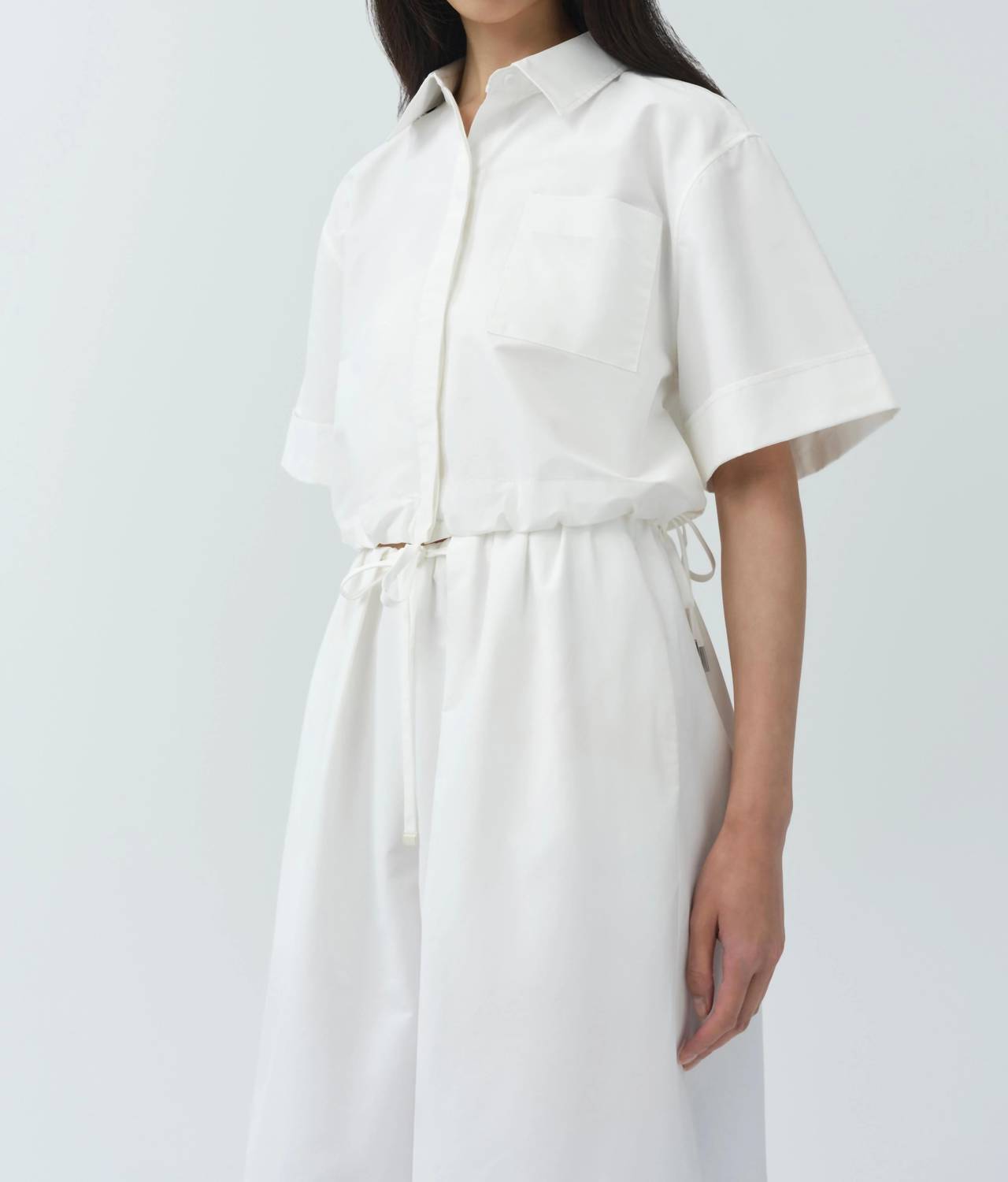 Jonathan Simkhai - Ryett Short Sleeve Cropped Shirt