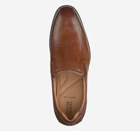 JOHNSTON & MURPHY Men's Lewis Venetian Dress Shoes in tan full grain - men's loafer - detail view