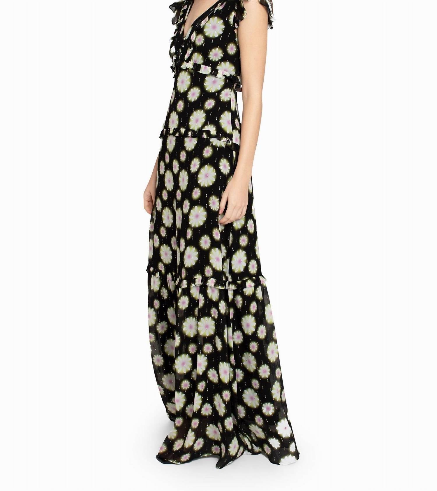 Nicole Miller - Hazy Daisy Ruffle Maxi Dress