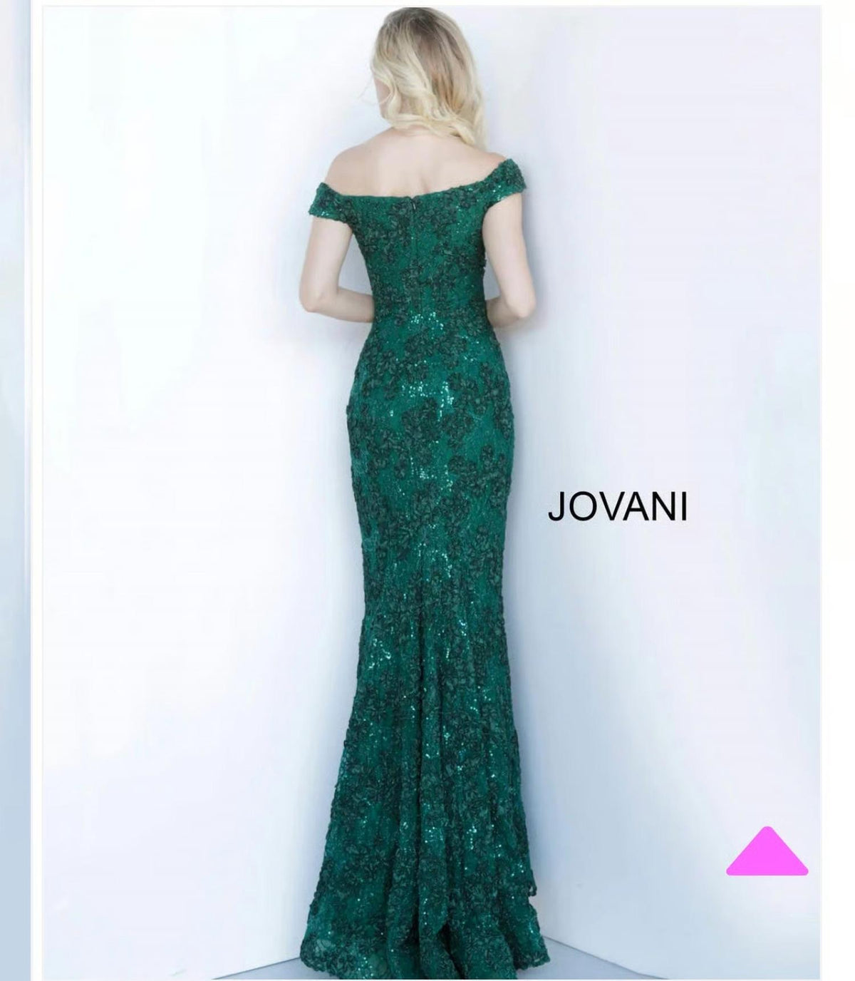 Jovani - Off The Shoulder Neckline And Shimmering Sequin Lace Dress