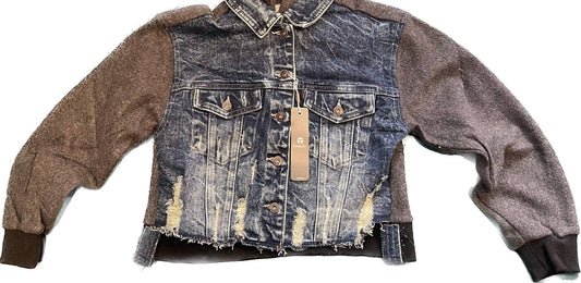 Denim Sweatshirt Jacket