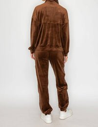 Knit Riot - Velour Quarter-zip Pullover Sweatshirt