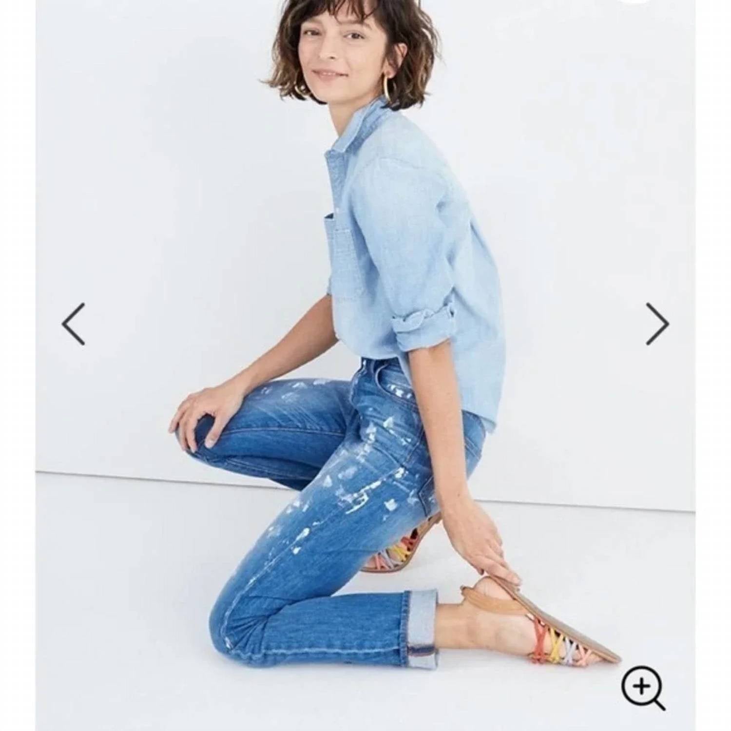 Madewell - High Rise Slim Boyfriend Fit Paint Jeans