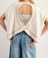 ee:some On My Mind Top in morning oat - women's shirt - alternate view
