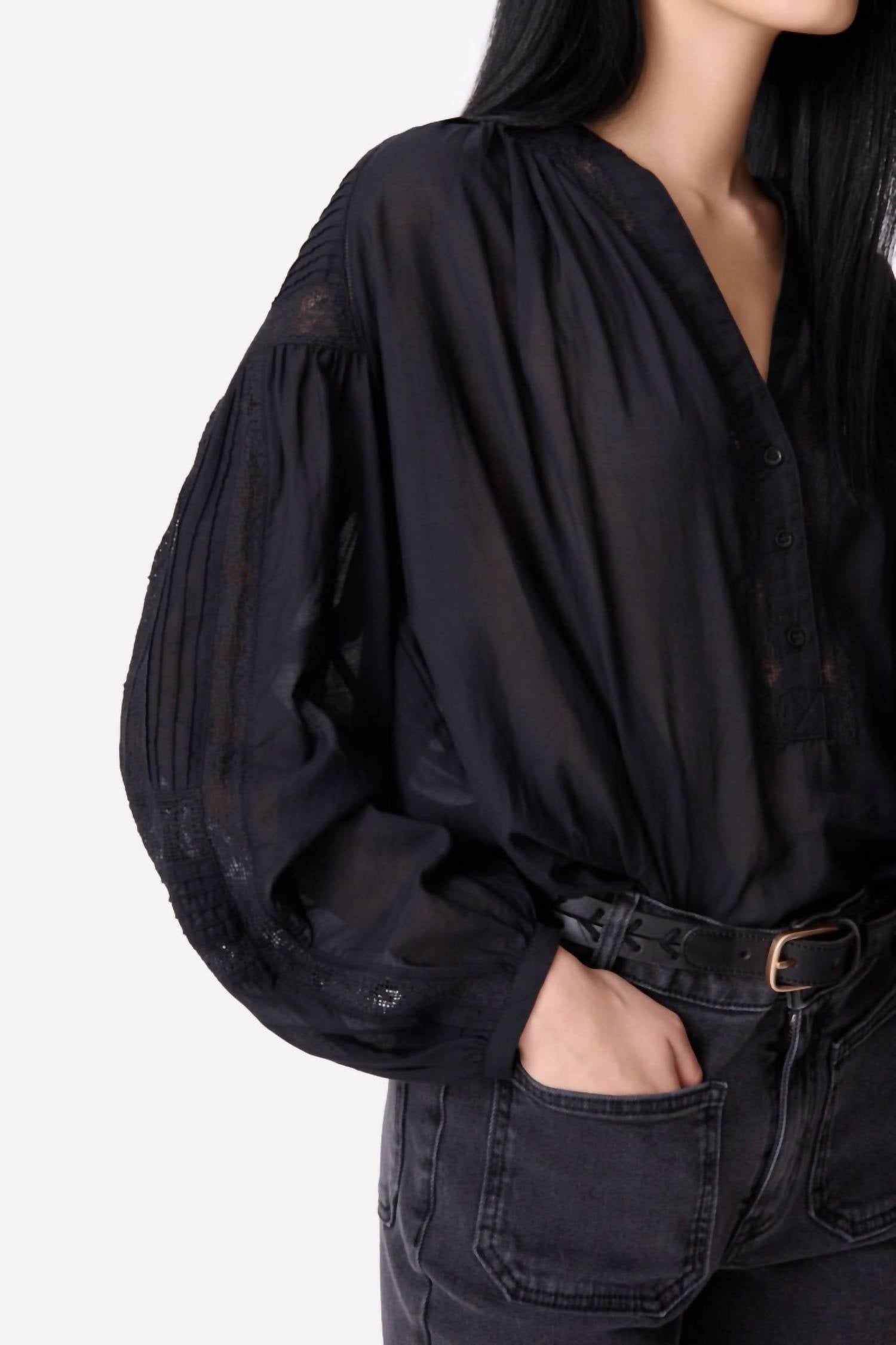 Vanessabruno - Nipoa V Neck Long Sleeve Blouse