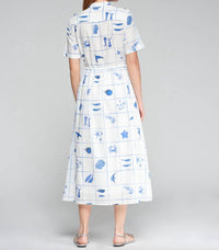 Vilagallo - Ocean Print Midi Shirt Dress