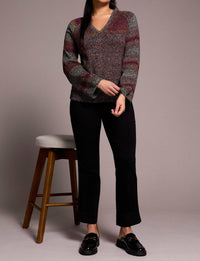 Tribal - Combed Cotton V-neck Sweater