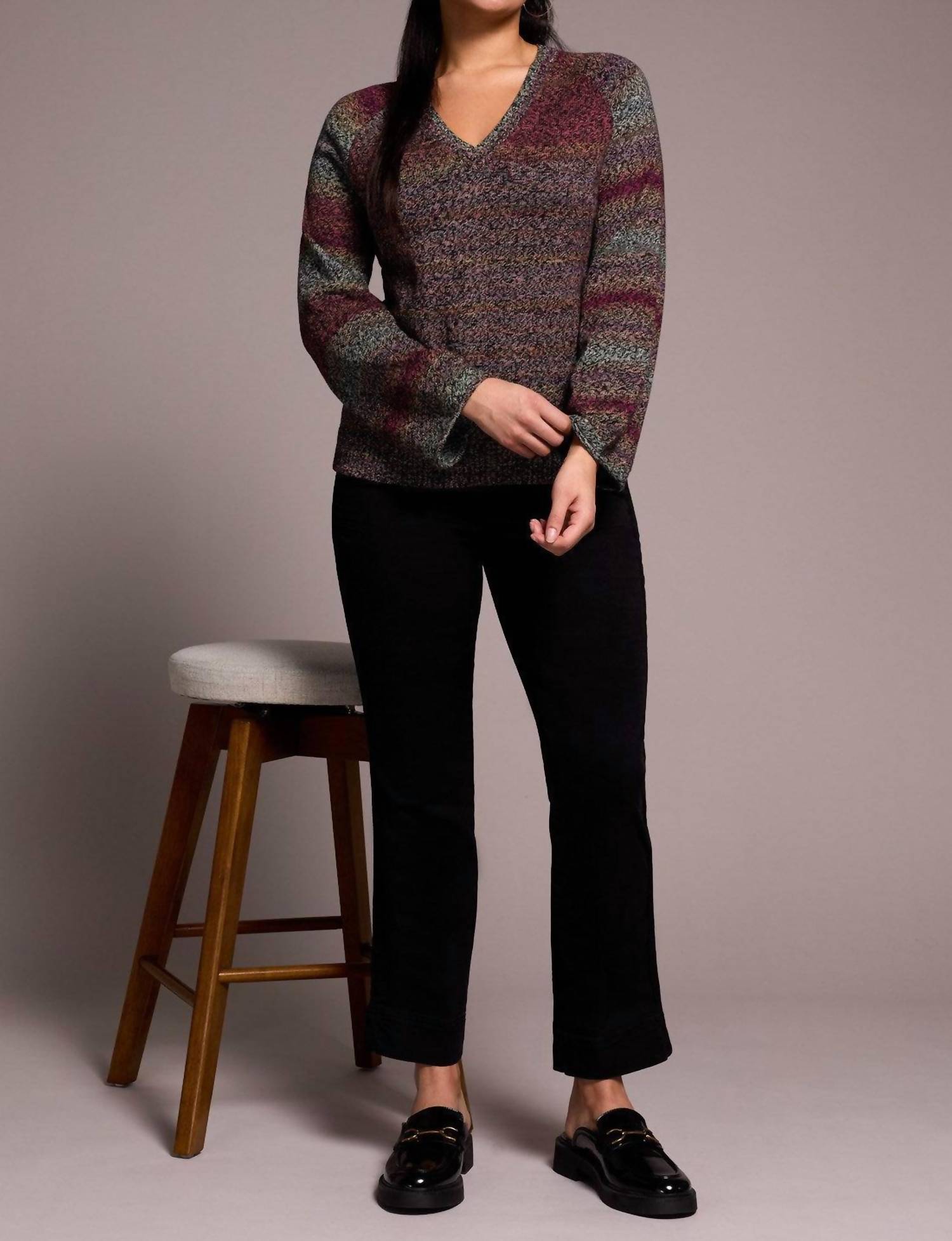 Tribal - Combed Cotton V-neck Sweater