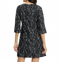 JUDE CONNALLY Megan Dress in black snakeskin - women's dress - alternate view