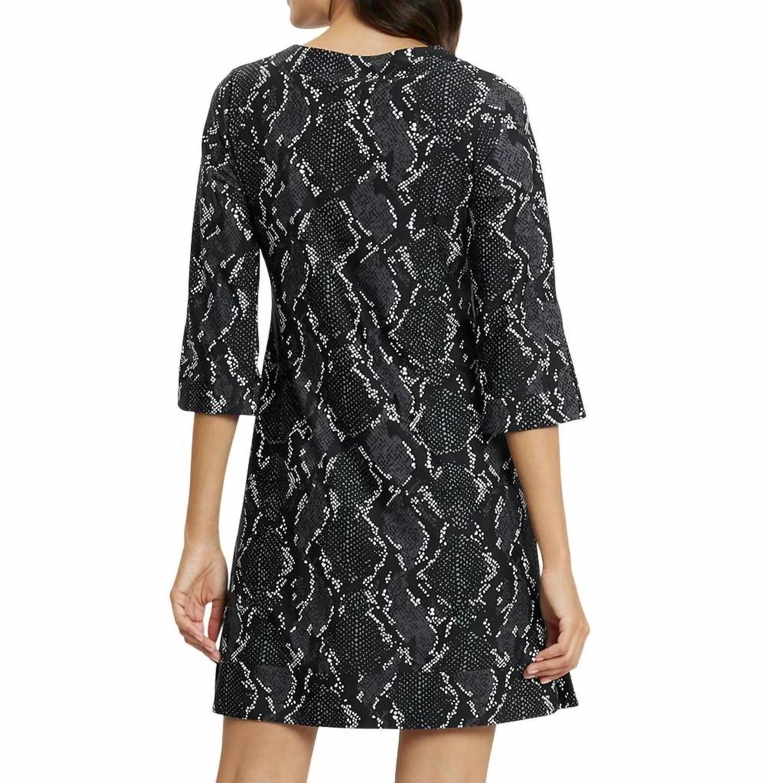 JUDE CONNALLY Megan Dress in black snakeskin - women's dress - alternate view