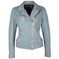 MAURITIUS Sofia Rf Leather Jacket in winter sky - women's jacket - view 4