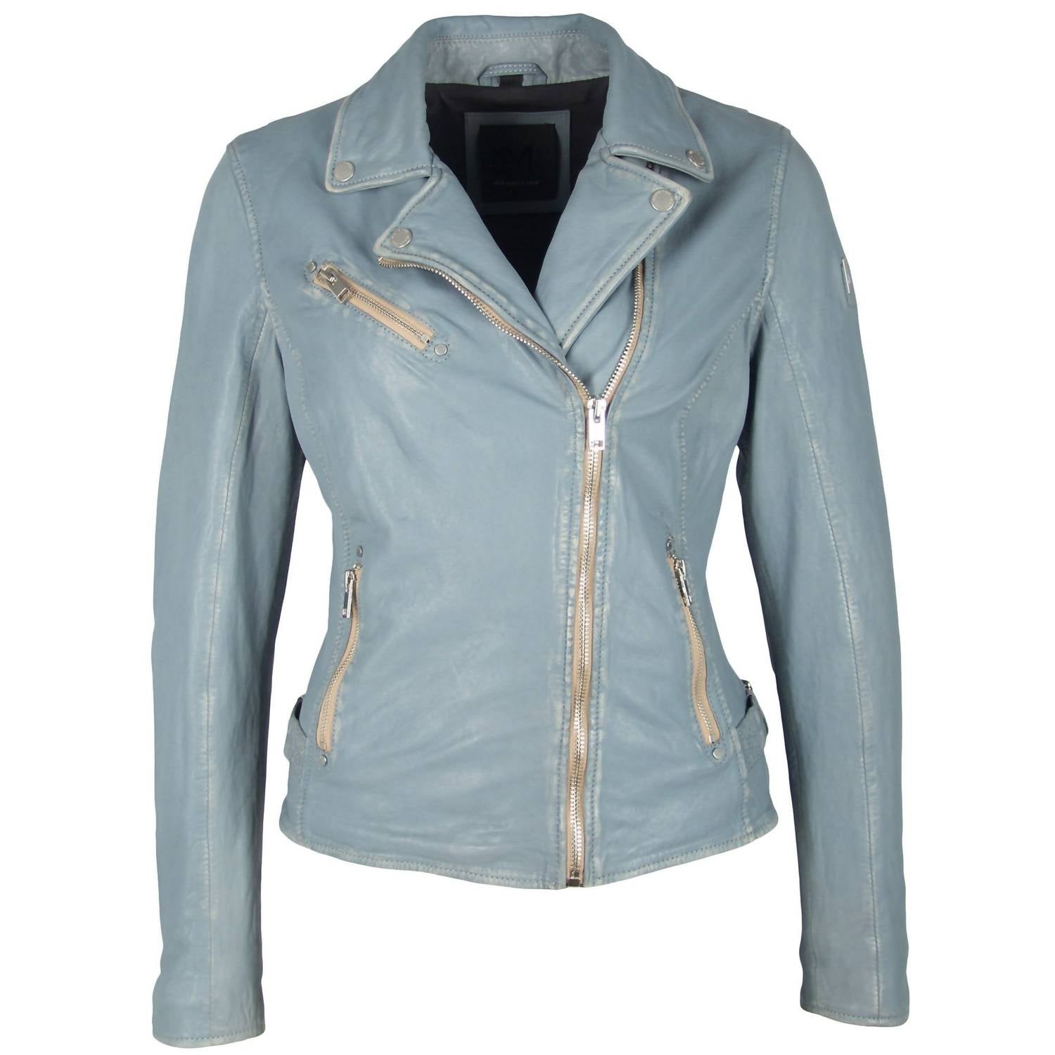 MAURITIUS Sofia Rf Leather Jacket in winter sky - women's jacket - view 4