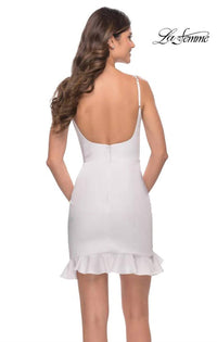 La Femme - Fitted Ruffle Cocktail Dress