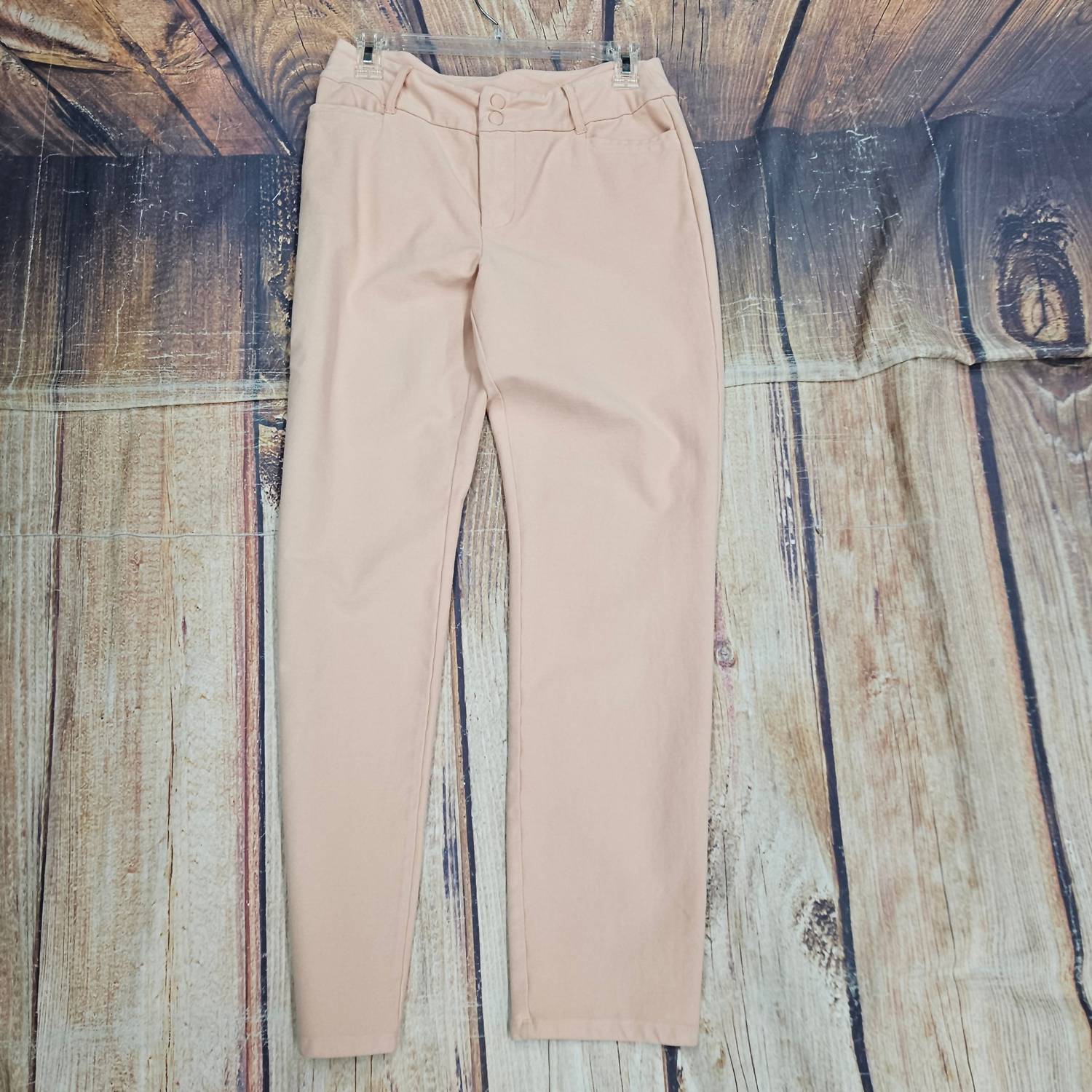 Ethyl Women's Double Snap Skinny Pant in peach - women's pants