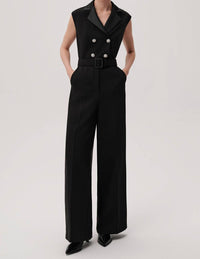 EXQUISE Onyx Sleeveless Jumpsuit in black 1 - women's pants