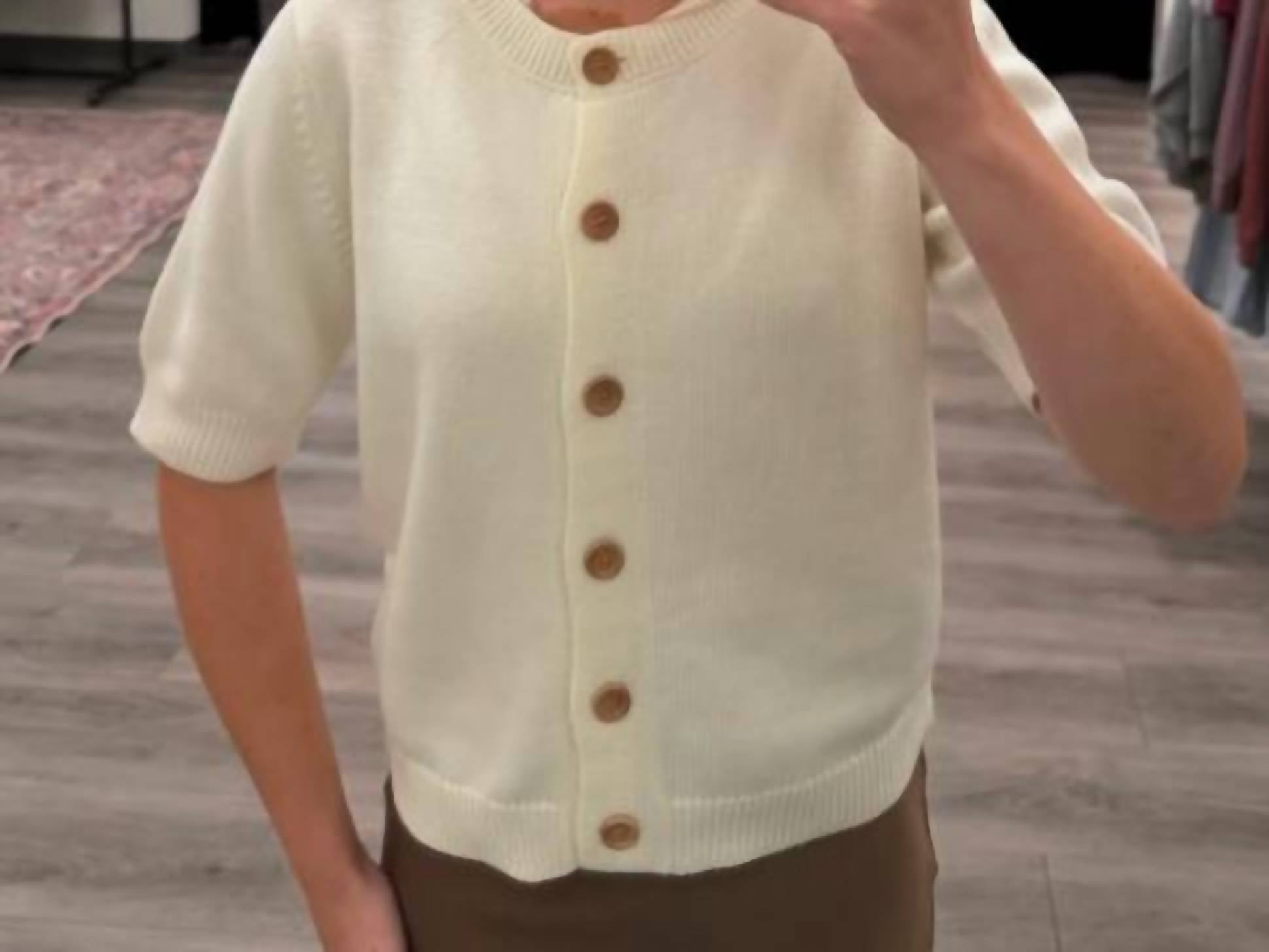 In February - Crew Neck Cotton Cardigan