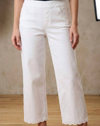N Touch - Pull On Capri With Embroidery Scalloped Hem