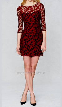 Aidan Mattox - 3/4 Sleeve Illusion Lace Party Dress